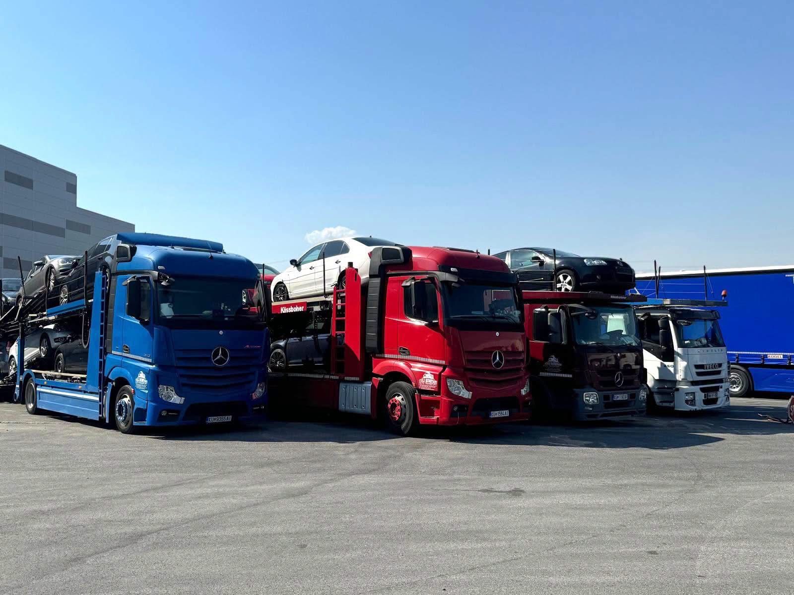 Kamionët e Culi Autotransport me automjete në terminal